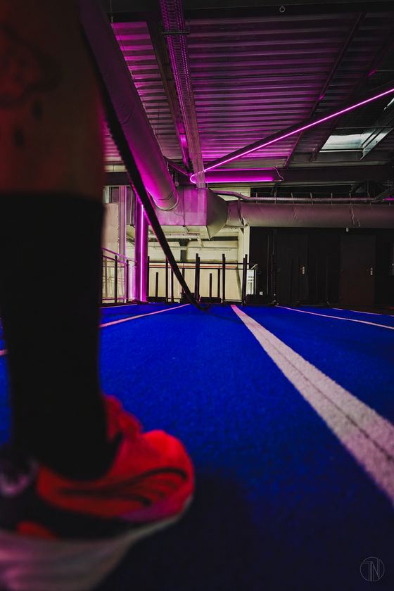Foulée sur la piste de course du club